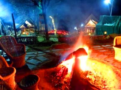 Bonfire at Camping in Bir for Luxury stay
