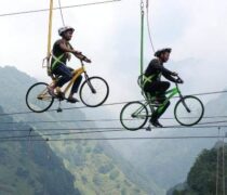Sky cycling and Bunjee Jumping